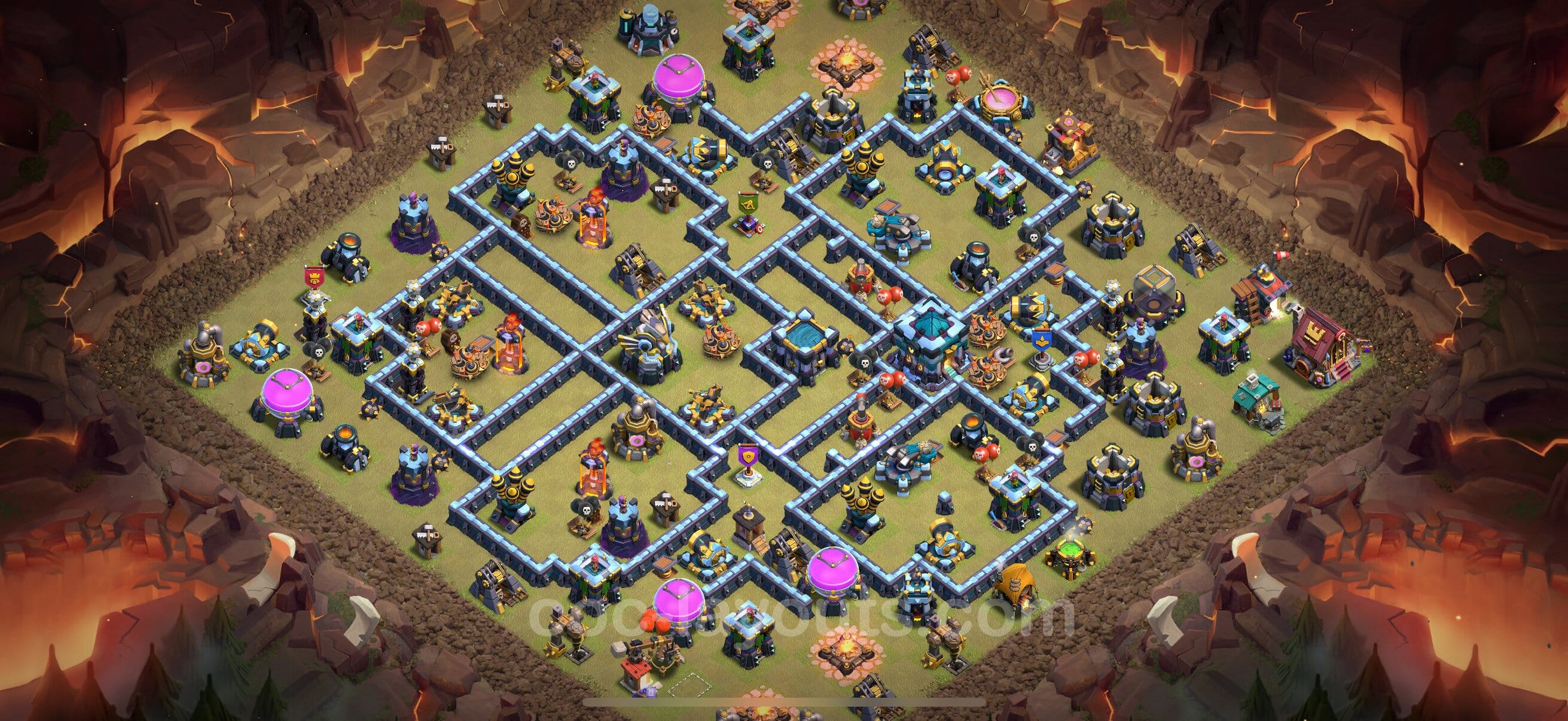 TH13 War Layout 21 -  base layout with copy link for Clash of Clans 2026