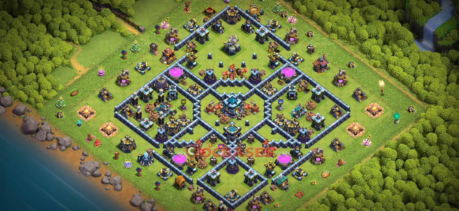 TH13 War Layout 30 -  base layout with copy link for Clash of Clans 2026