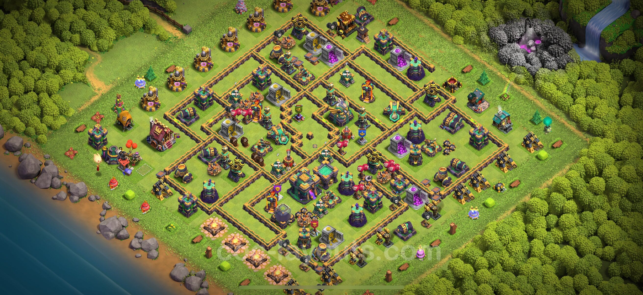 TH14 Trophy Layout 3 -  base layout with copy link for Clash of Clans 2026