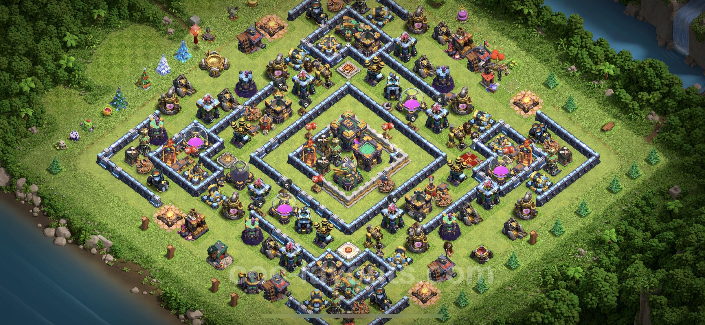 TH14 Trophy Layout 4 -  base layout with copy link for Clash of Clans 2026