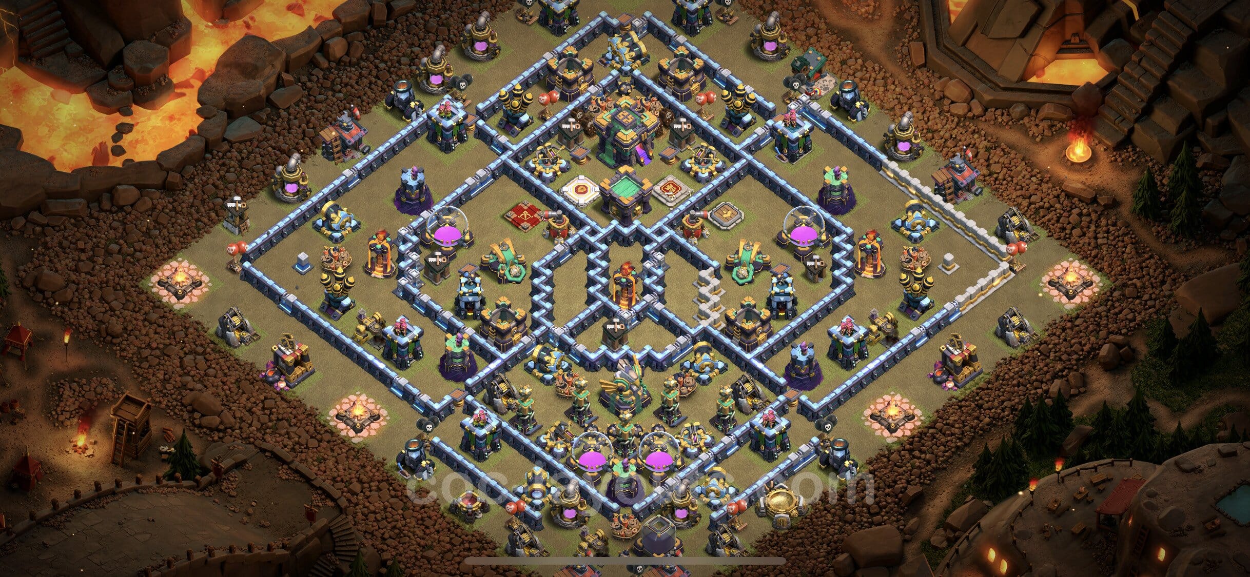 TH14 Trophy Layout 5 -  base layout with copy link for Clash of Clans 2026