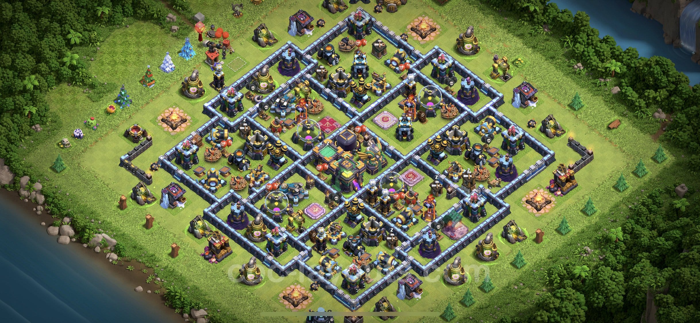 TH14 Trophy Layout 8 -  base layout with copy link for Clash of Clans 2026