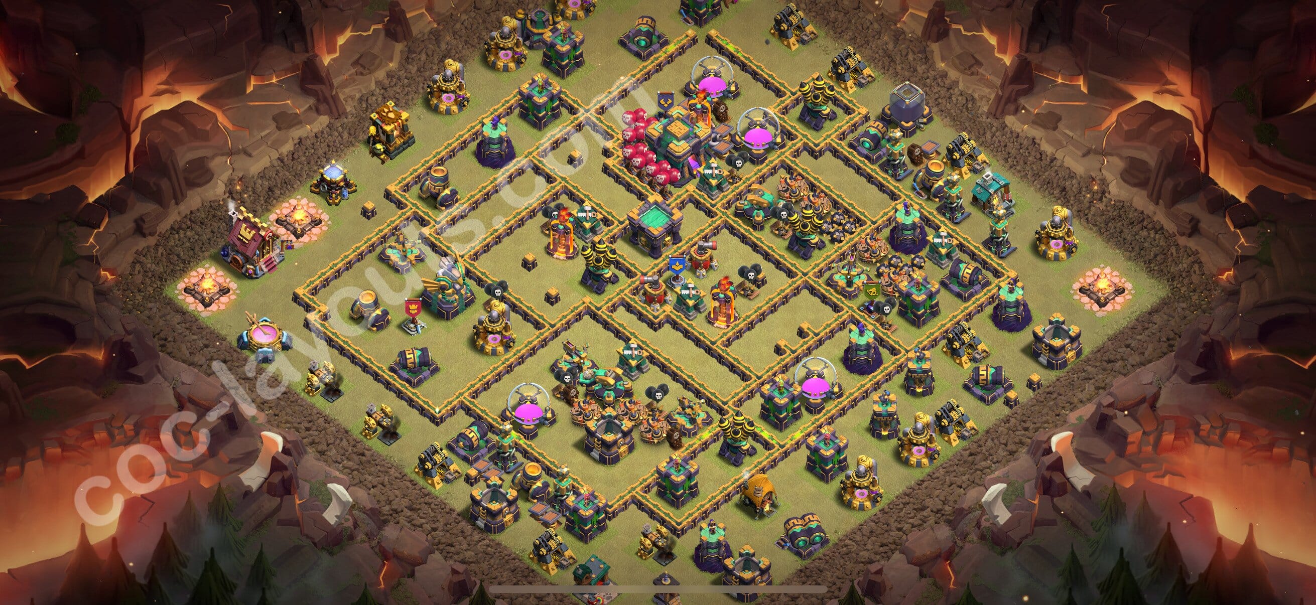 TH14 Trophy Layout 17 -  base layout with copy link for Clash of Clans 2026