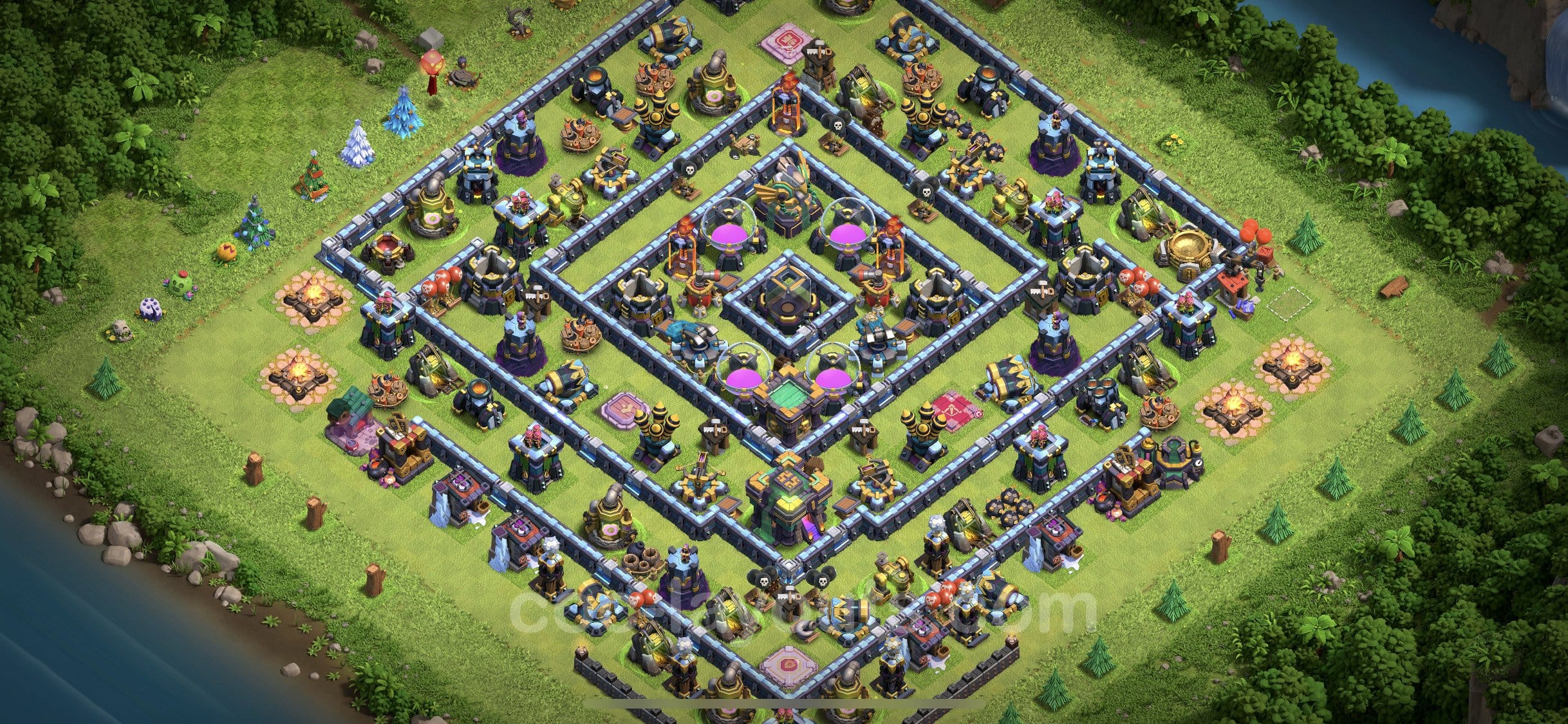 TH14 Trophy Layout 27 -  base layout with copy link for Clash of Clans 2026