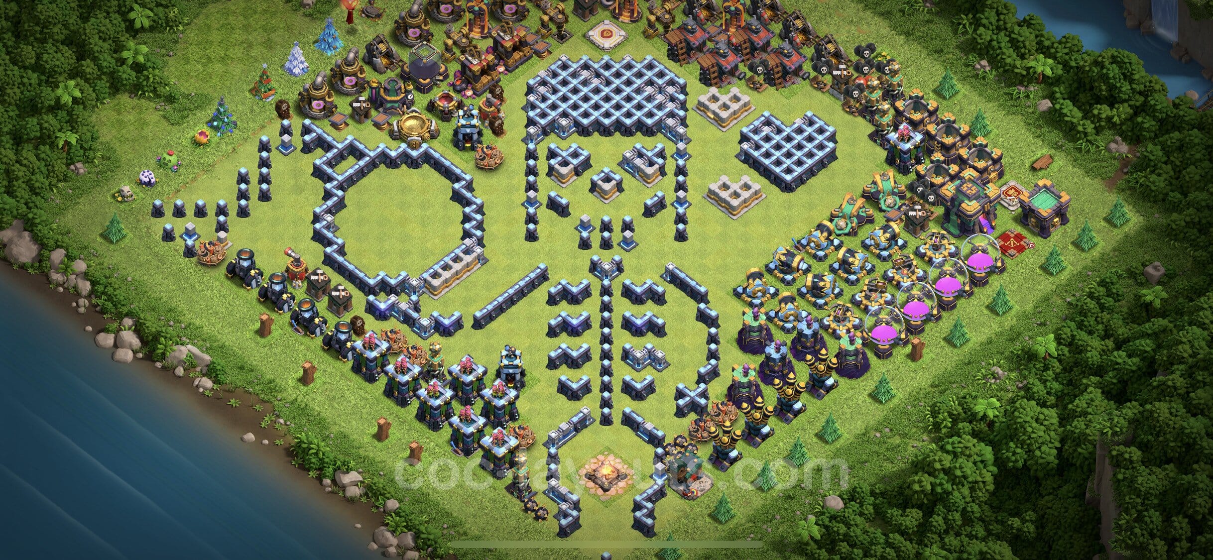 TH14 Trophy Layout 29 -  base layout with copy link for Clash of Clans 2026