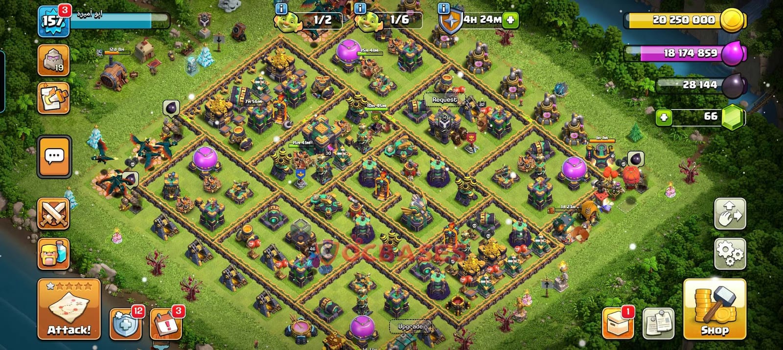TH14 War Layout 5 -  base layout with copy link for Clash of Clans 2026