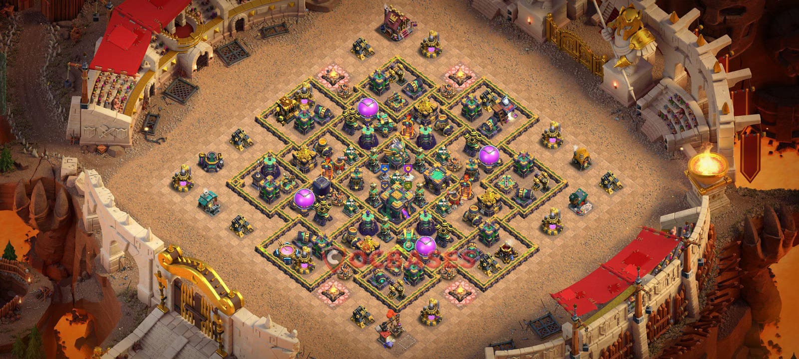 TH14 War Layout 6 - #symmetric base layout with copy link for Clash of Clans 2026