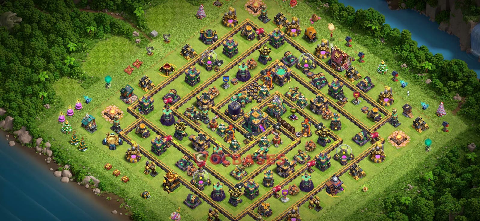 TH14 War Layout 15 -  base layout with copy link for Clash of Clans 2026