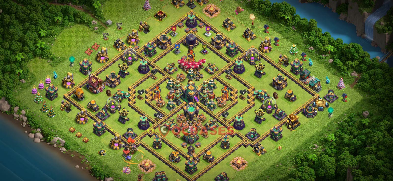 TH14 War Layout 16 -  base layout with copy link for Clash of Clans 2026