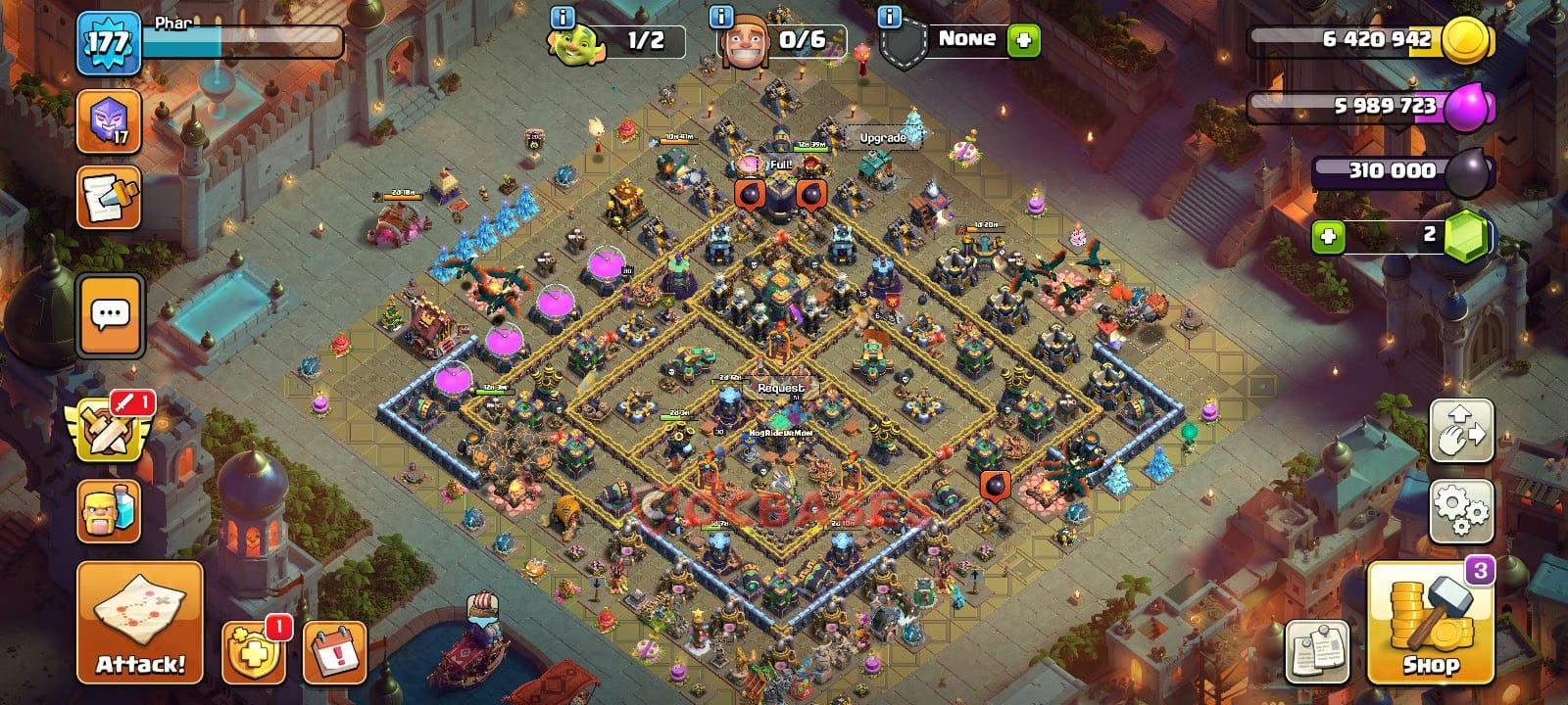 TH14 War Layout 31 - symmetric base layout with copy link for Clash of Clans 2026