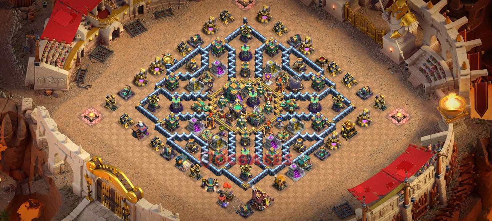 TH14 War Layout 36 - #symmetric base layout with copy link for Clash of Clans 2026