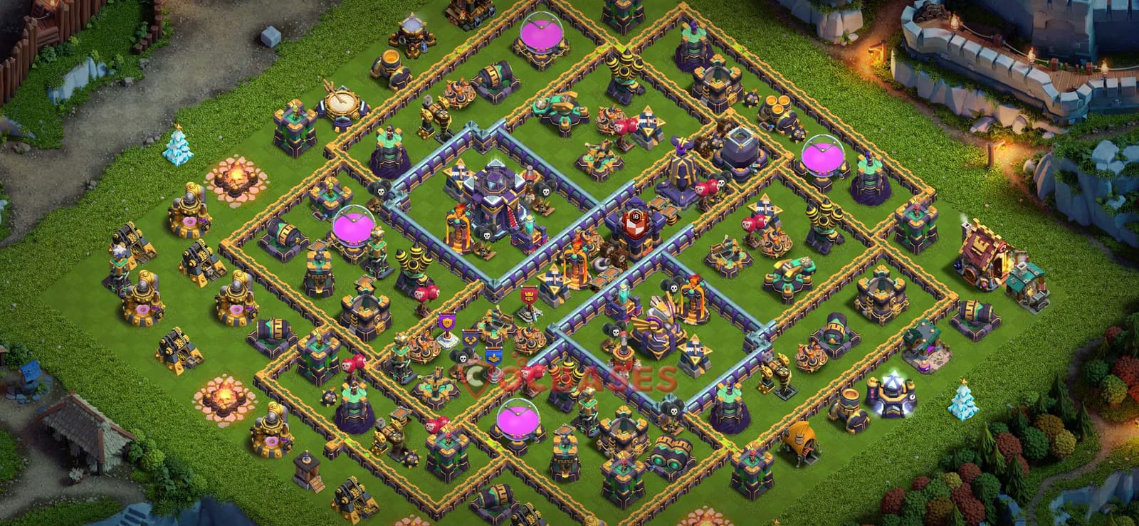 TH15 Anti 3 star Layout 3 - asymmetric, anti electro dragon base layout with copy link for Clash of Clans 2026