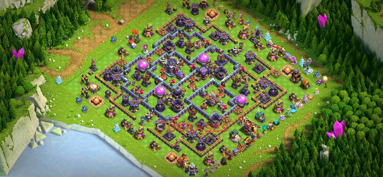 TH15 Anti 3 star Layout 7 - symmetric, anti 3 stars base layout with copy link for Clash of Clans 2026