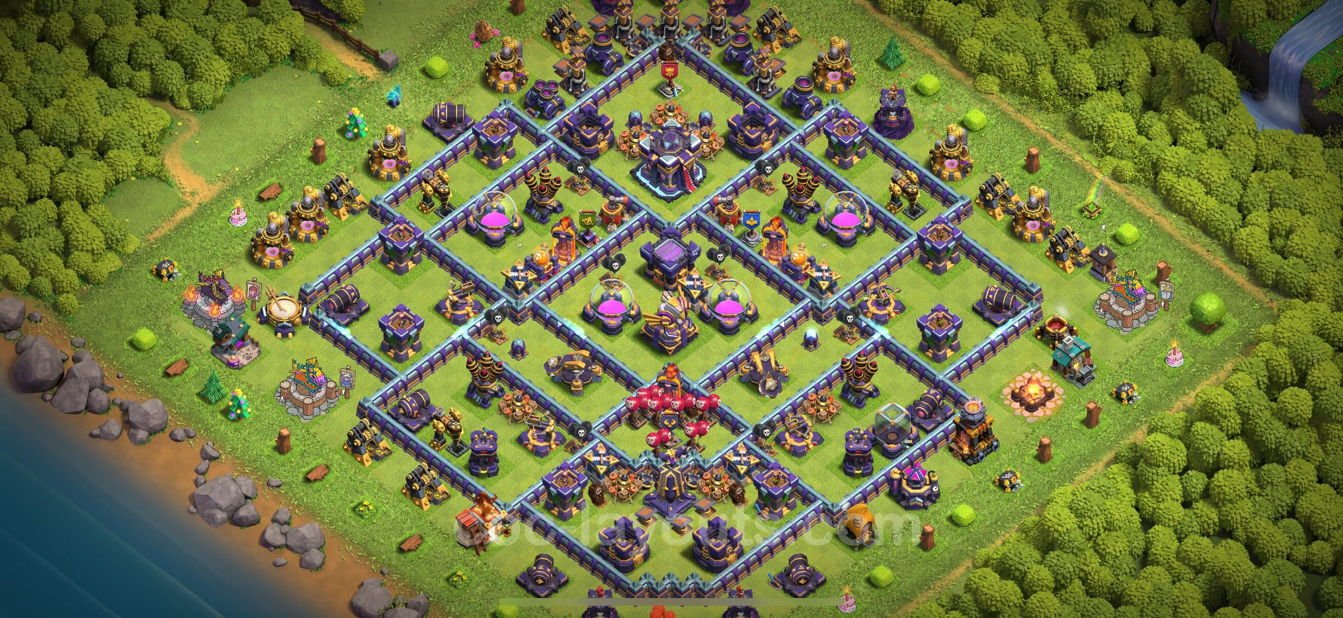 TH15 Trophy Layout 26 -  base layout with copy link for Clash of Clans 2026