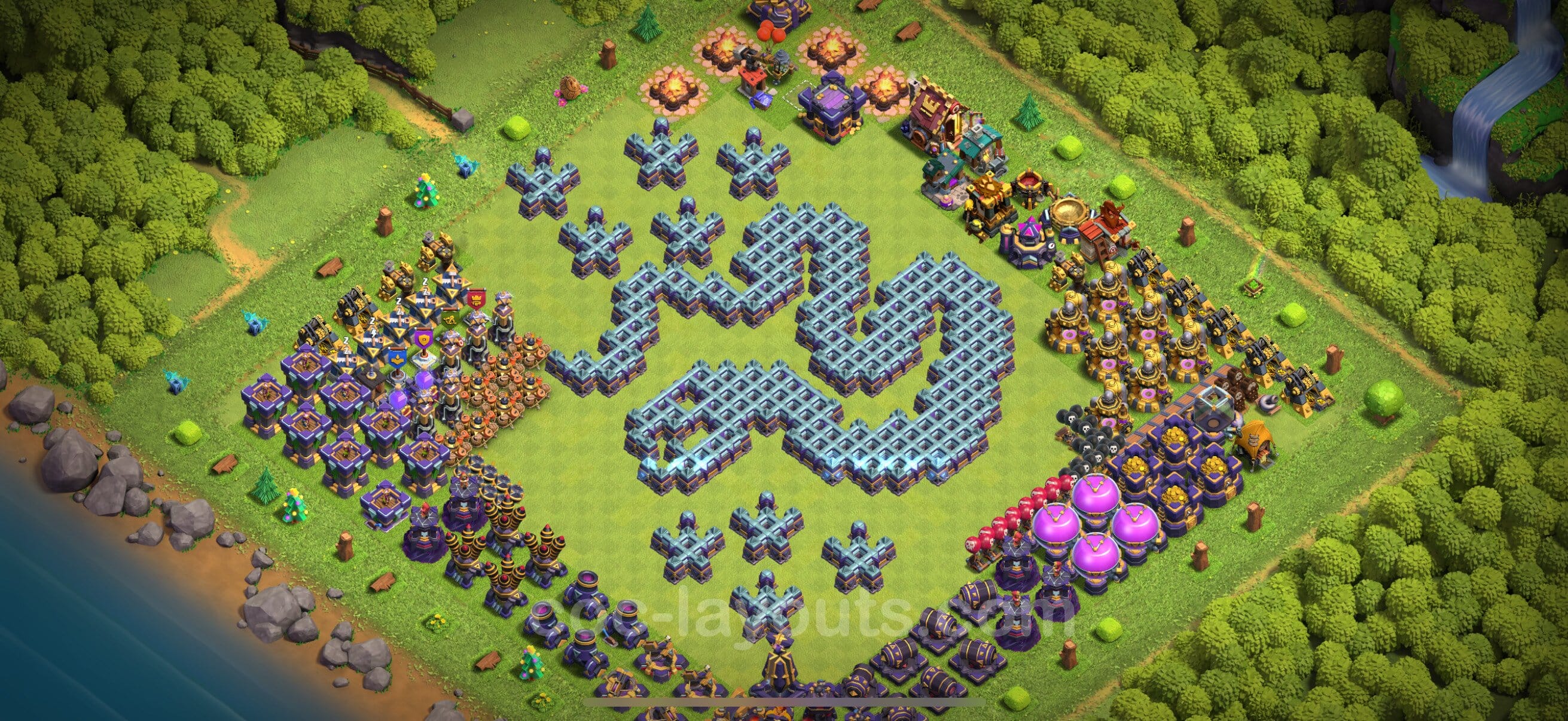 TH15 War Layout 13 -  base layout with copy link for Clash of Clans 2026