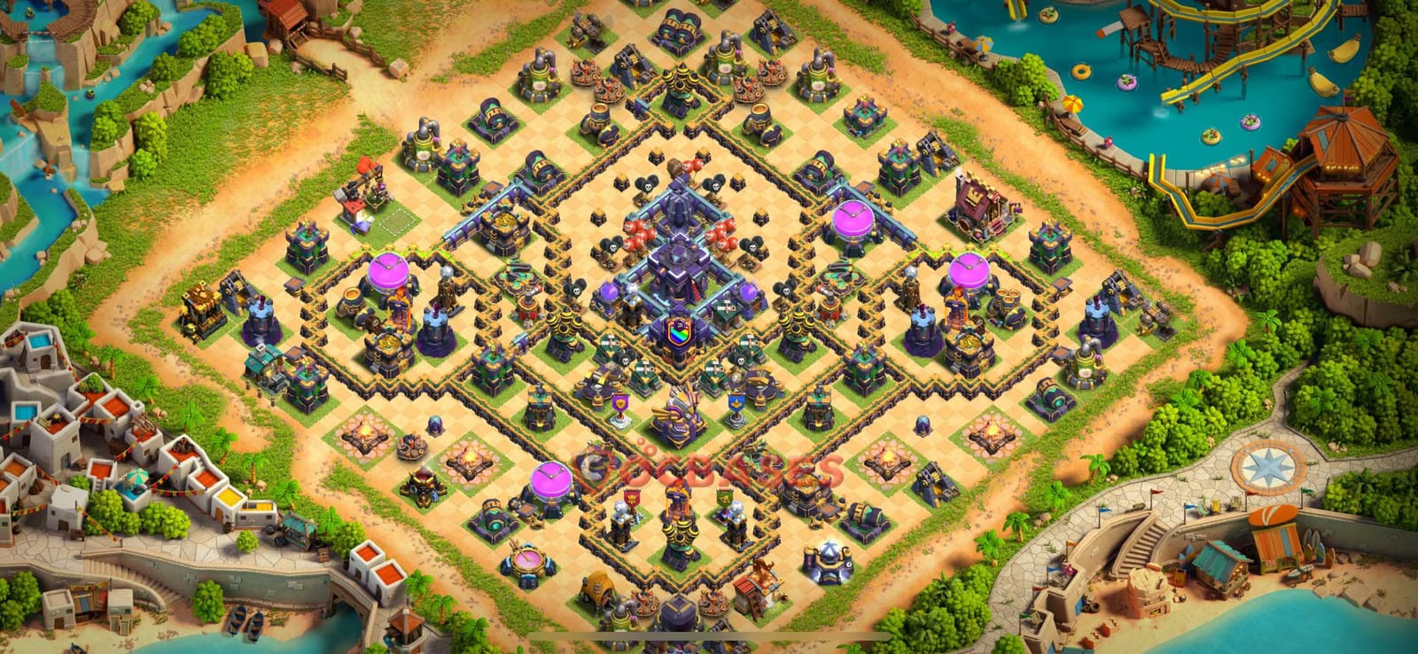 TH15 War Layout 27 - symmetric, anti electro dragon base layout with copy link