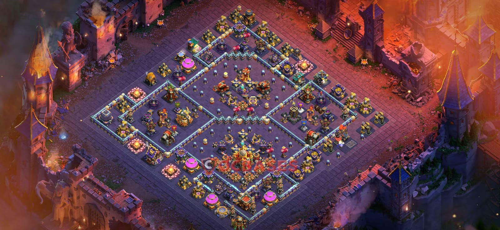 TH16 Anti 2 star Layout 36 - anti air, anti ground base layout with copy link for Clash of Clans 2026