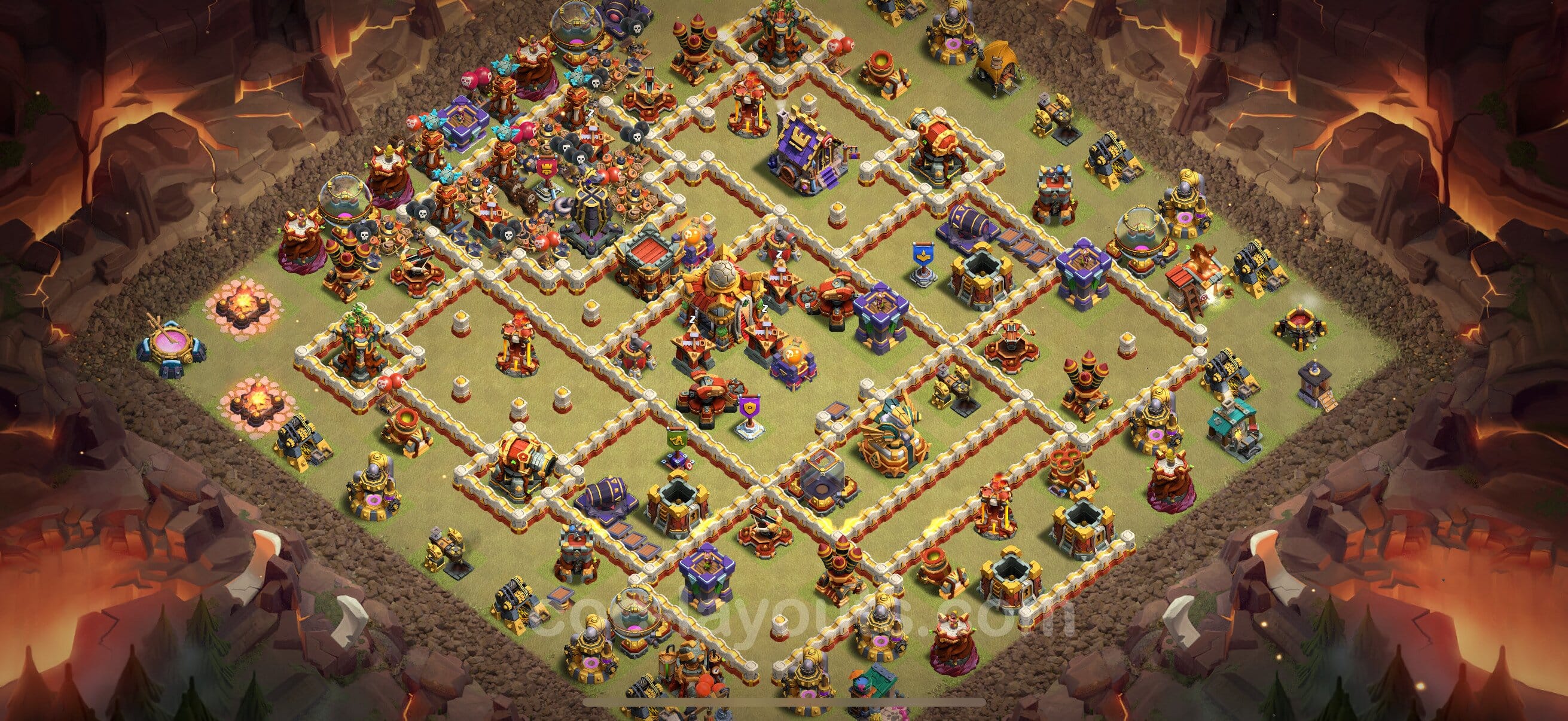 TH16 Trophy Layout 3 -  base layout with copy link for Clash of Clans 2026