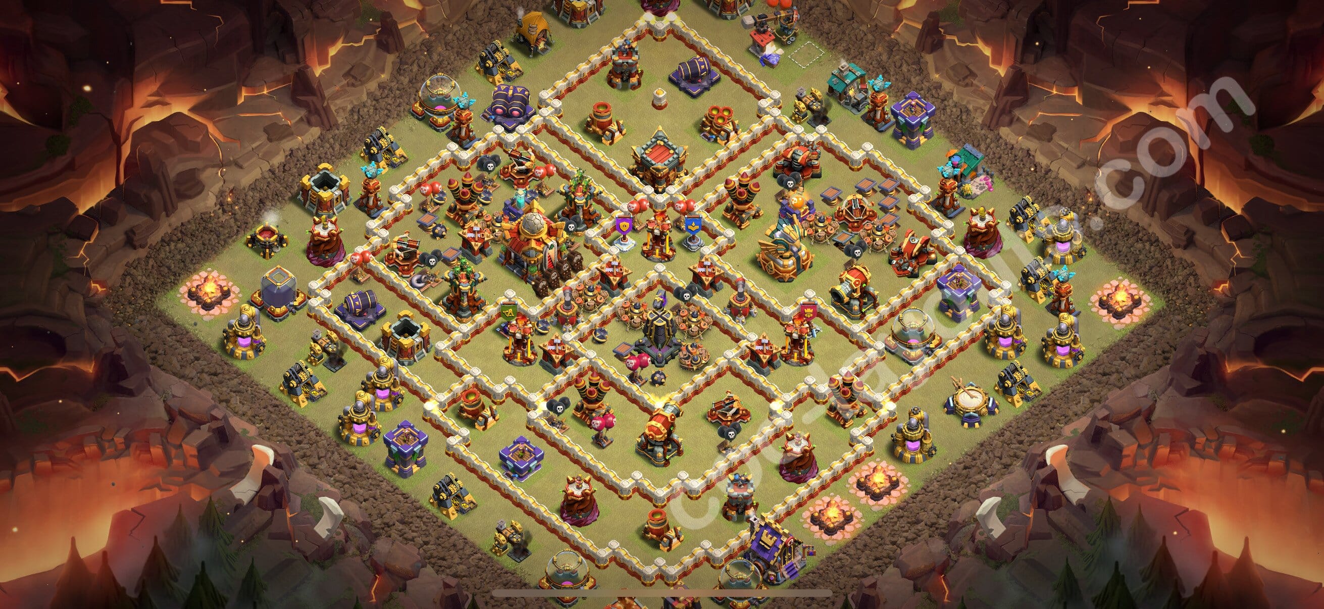 TH16 Trophy Layout 17 -  base layout with copy link for Clash of Clans 2026