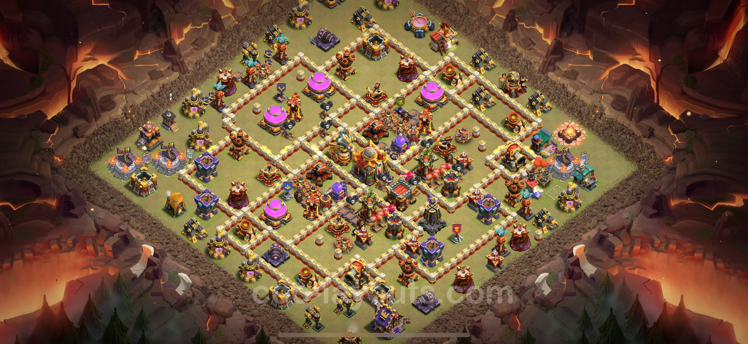 TH16 Trophy Layout 30 -  base layout with copy link for Clash of Clans 2026