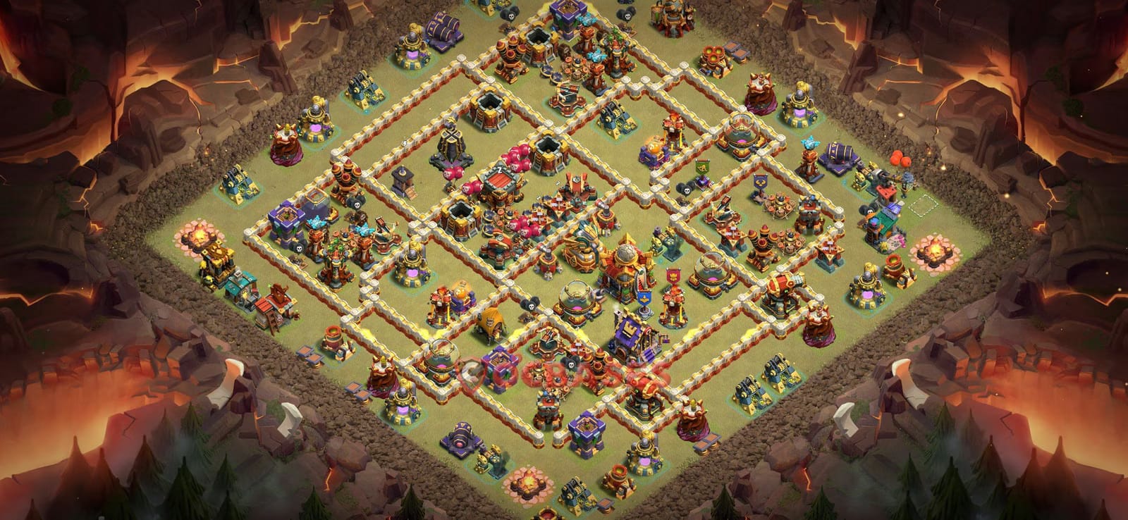 TH16 War Layout 4 -  base layout with copy link for Clash of Clans 2026