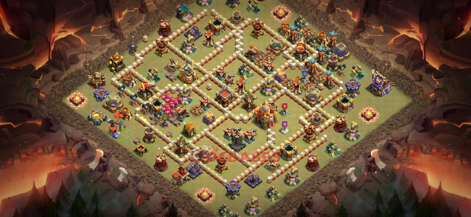 TH16 War Layout 7 -  base layout with copy link for Clash of Clans 2026