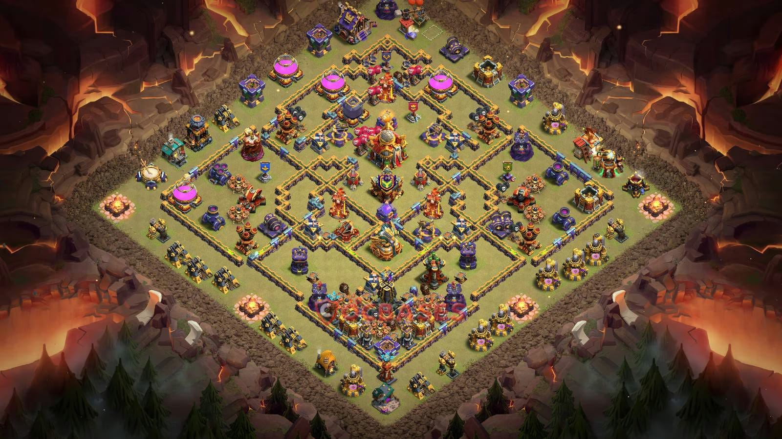 TH16 War Layout 25 -  base layout with copy link for Clash of Clans 2026