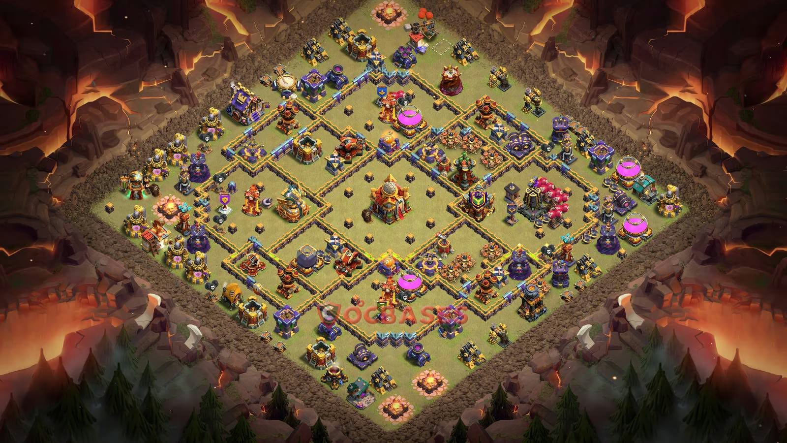 TH16 War Layout 27 -  base layout with copy link for Clash of Clans 2026