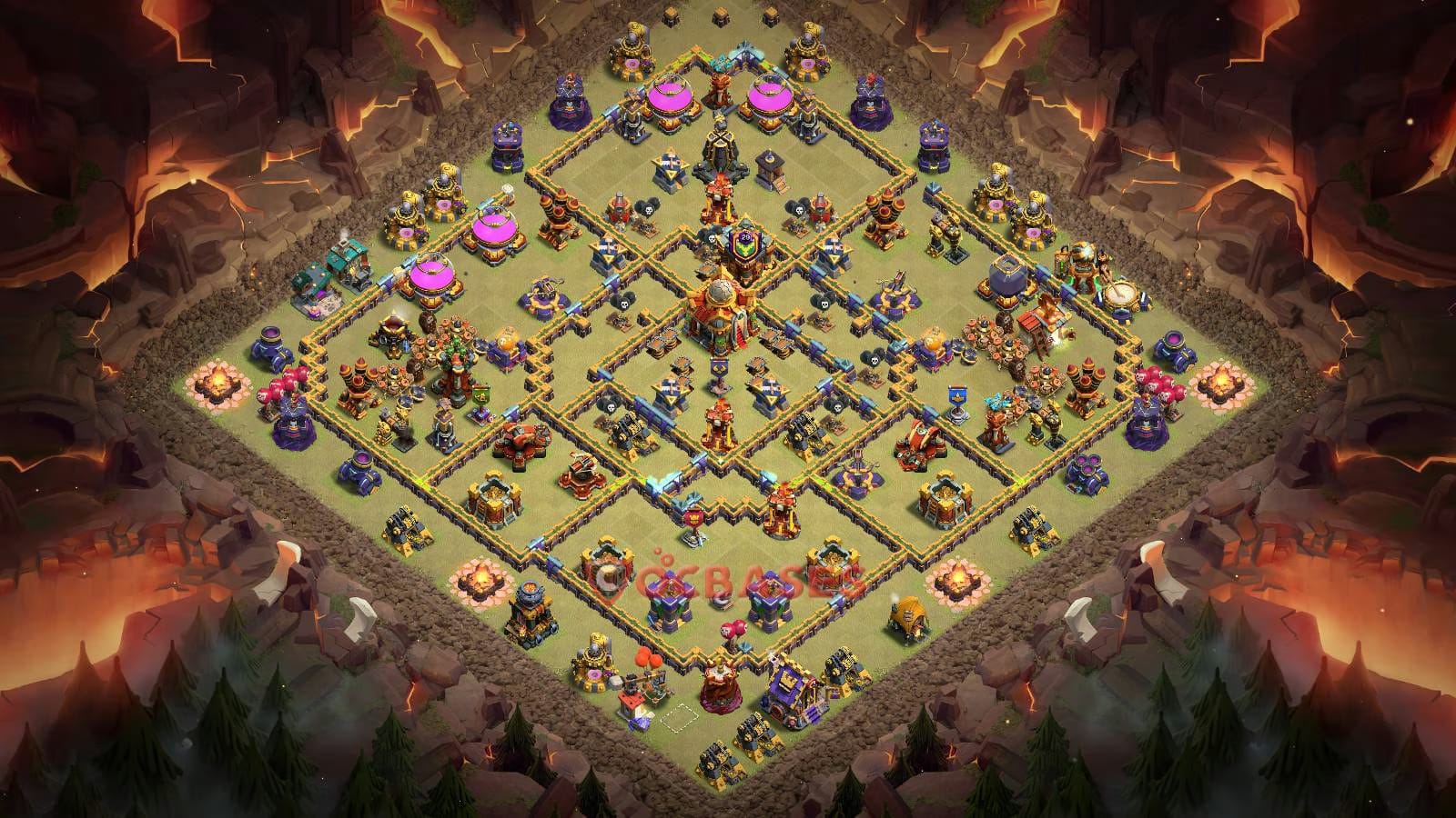 TH16 War Layout 32 -  base layout with copy link for Clash of Clans 2026