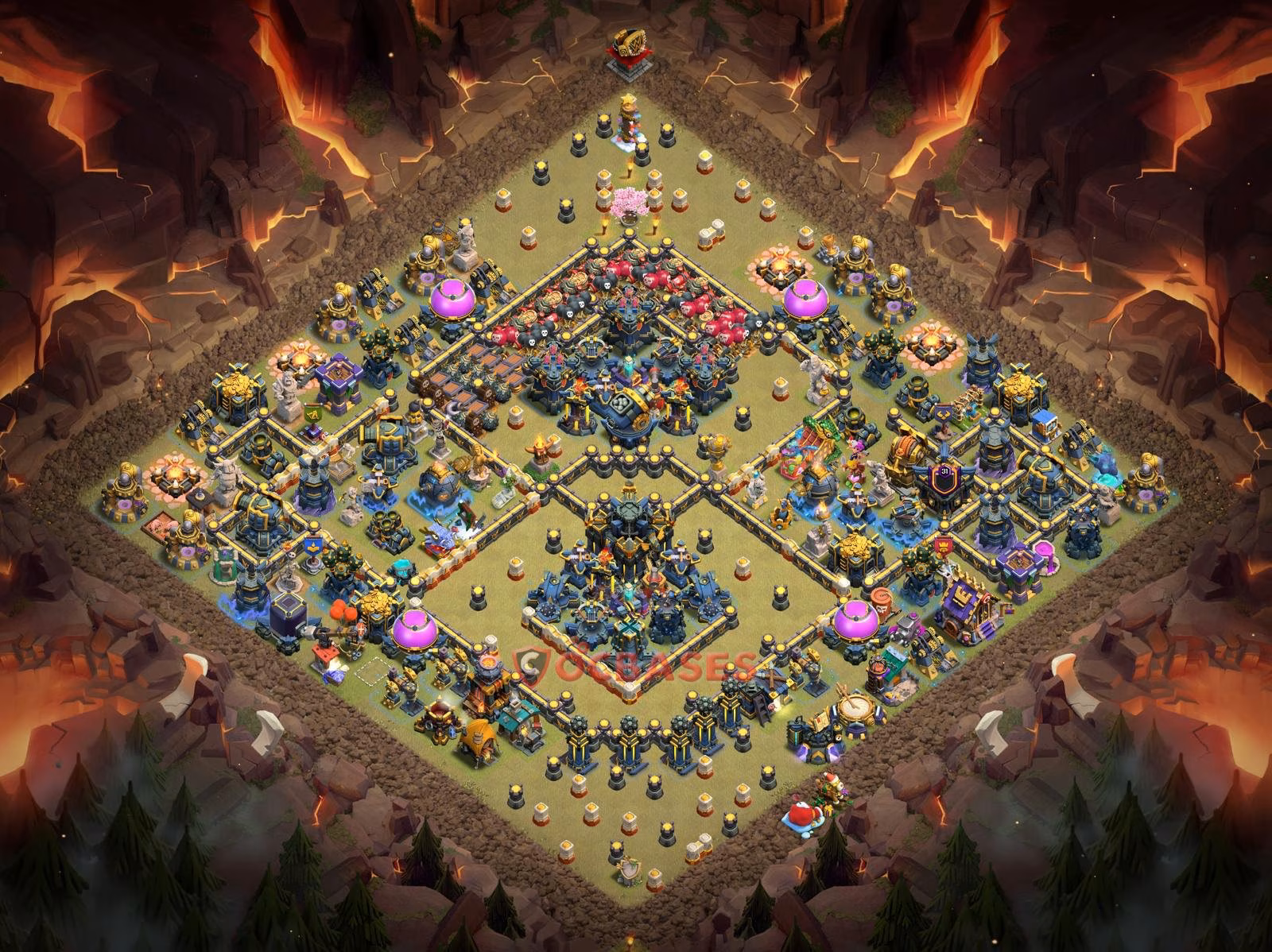TH17 Anti 3 star Layout 19 - anti 3 stars base layout with copy link for Clash of Clans 2026