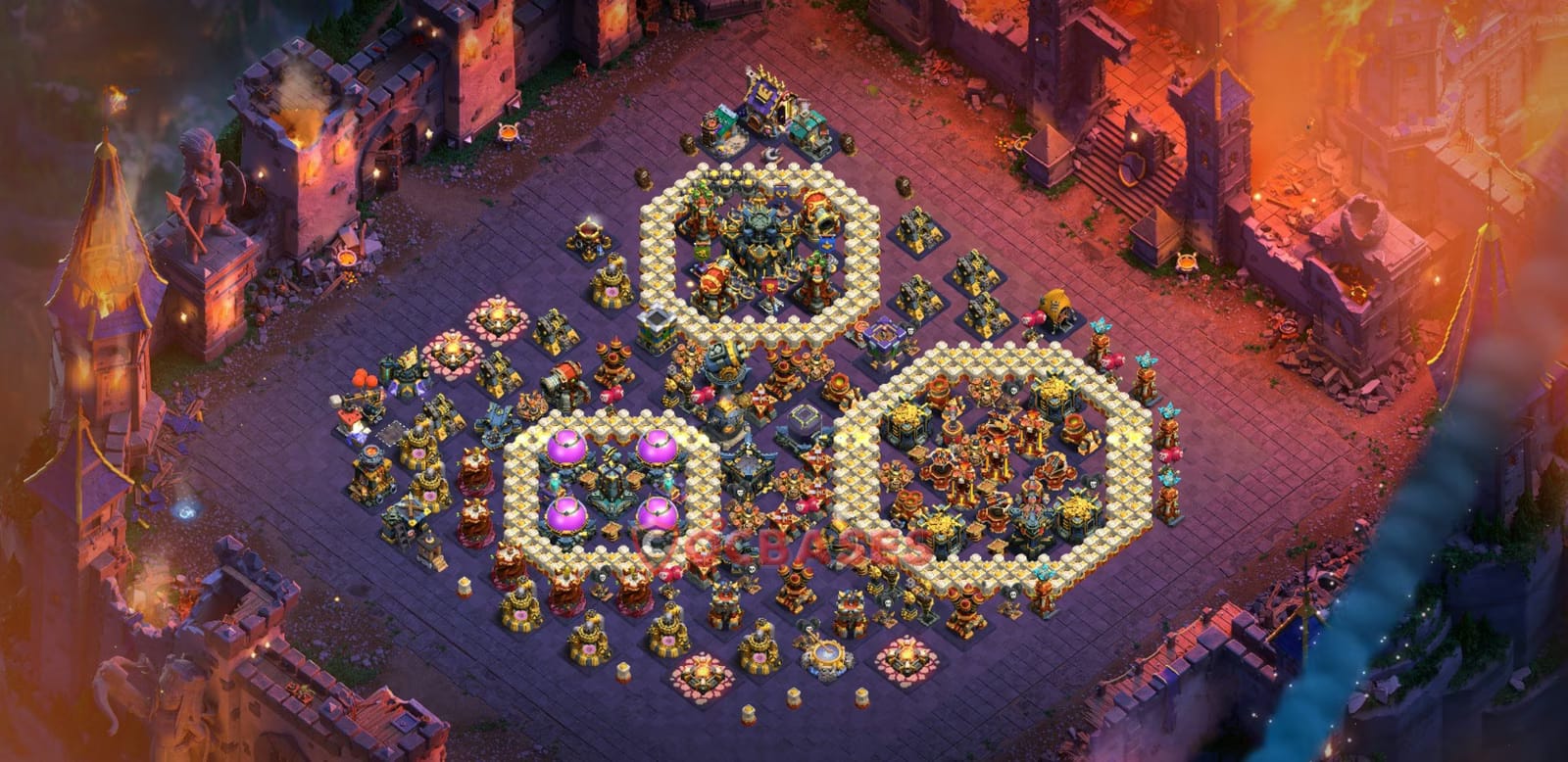 TH17 Anti air Layout 2 - asymmetric, anti air base layout with copy link for Clash of Clans 2026
