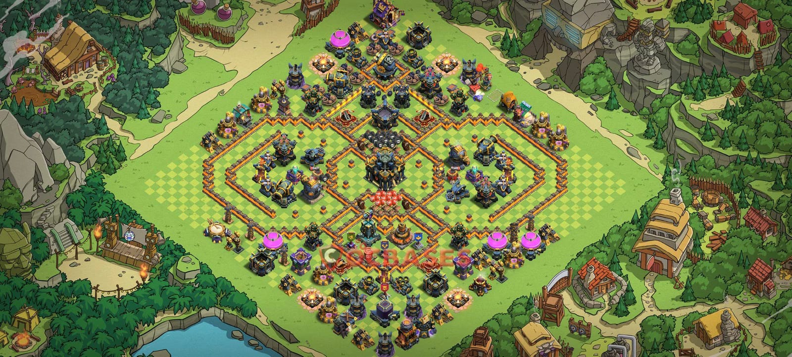 TH17 Trophy Layout 13 - #trophy, #anti 2 stars base layout with copy link for Clash of Clans 2026
