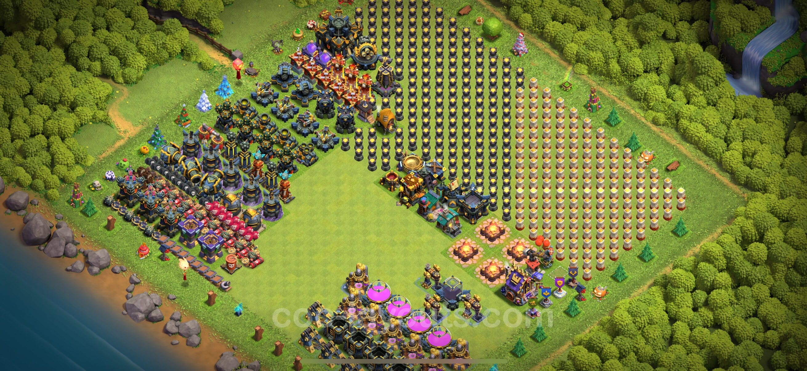 TH17 Trophy Layout 21 -  base layout with copy link for Clash of Clans 2026
