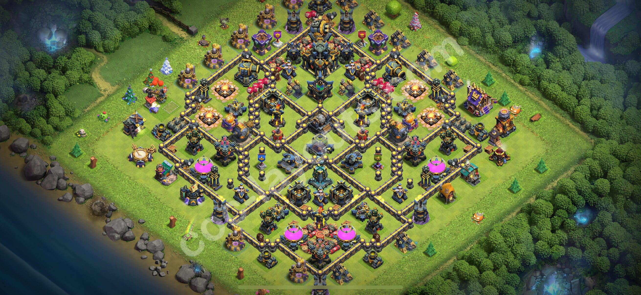 TH17 Trophy Layout 31 -  base layout with copy link for Clash of Clans 2026