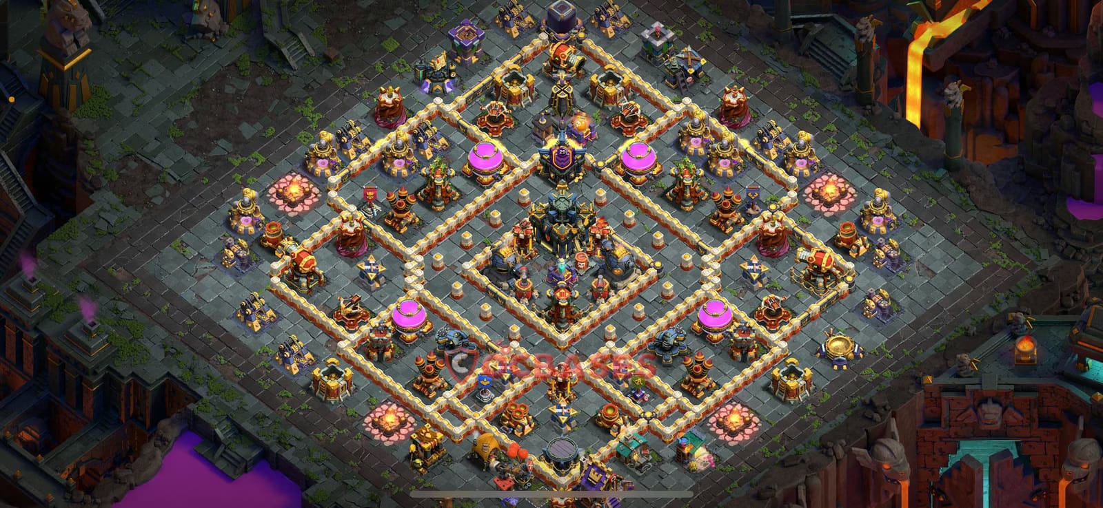 TH17 War Layout 4 -  base layout with copy link for Clash of Clans 2026