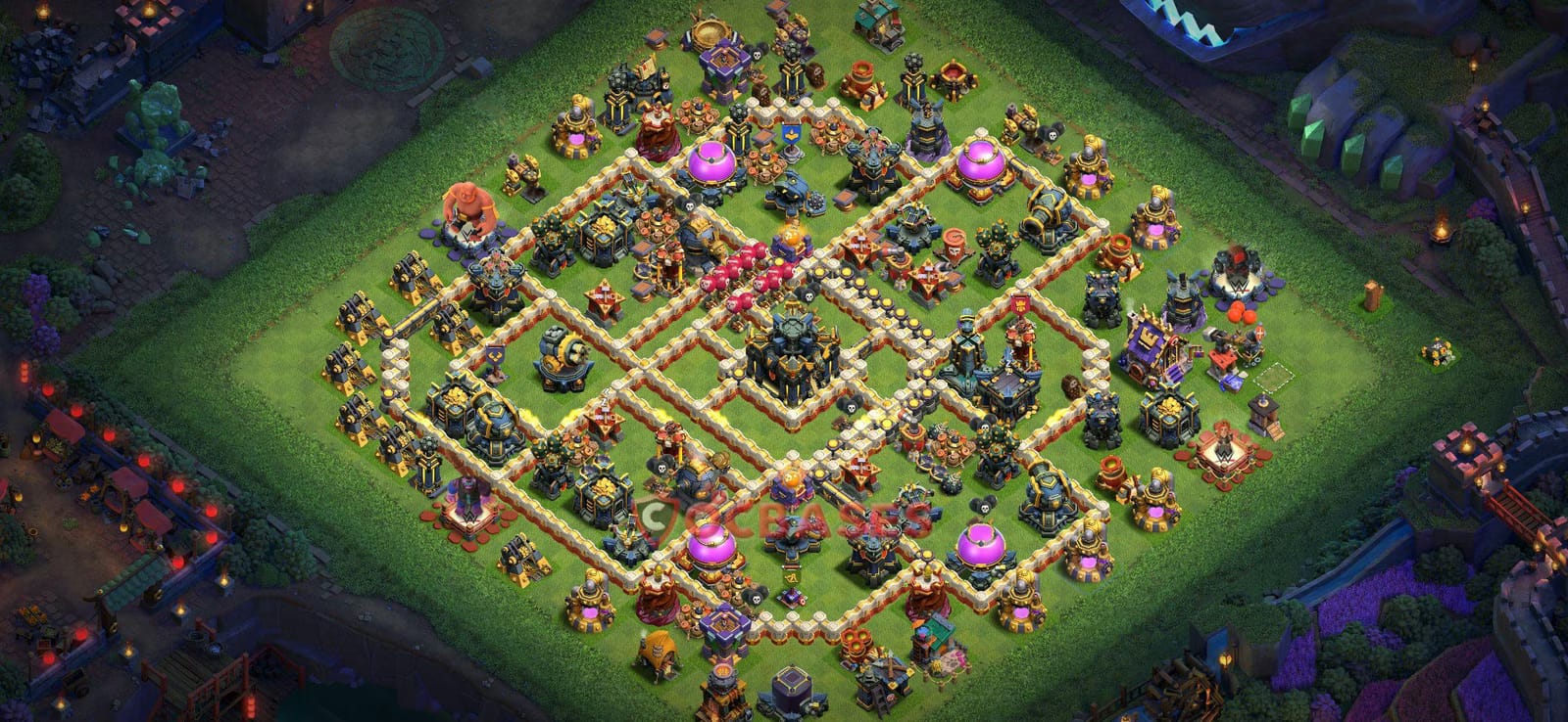 TH17 War Layout 14 -  base layout with copy link for Clash of Clans 2026