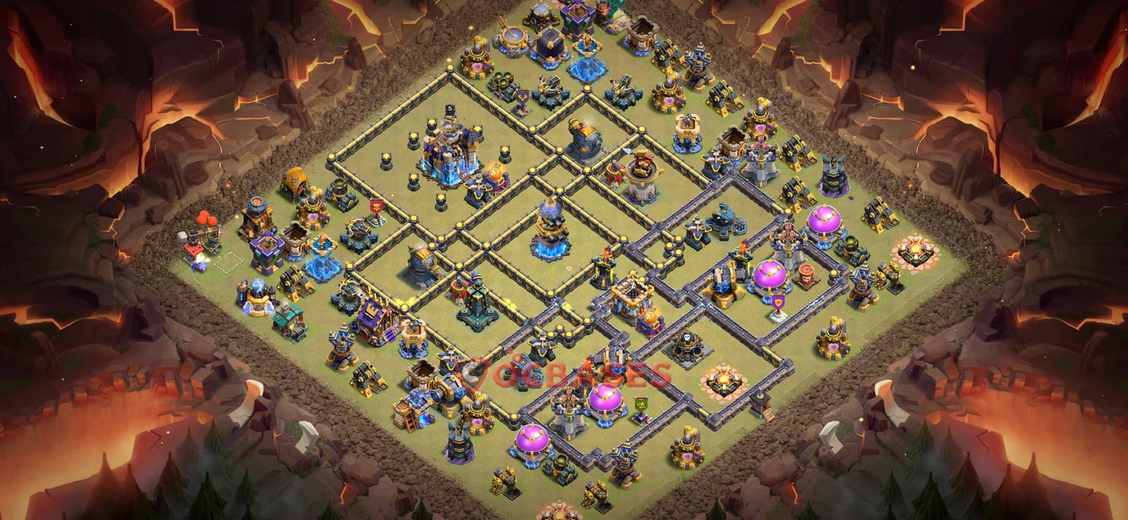TH18 Anti 2 star Layout 11 - anti 2 stars, asymmetric base layout with copy link for Clash of Clans 2026