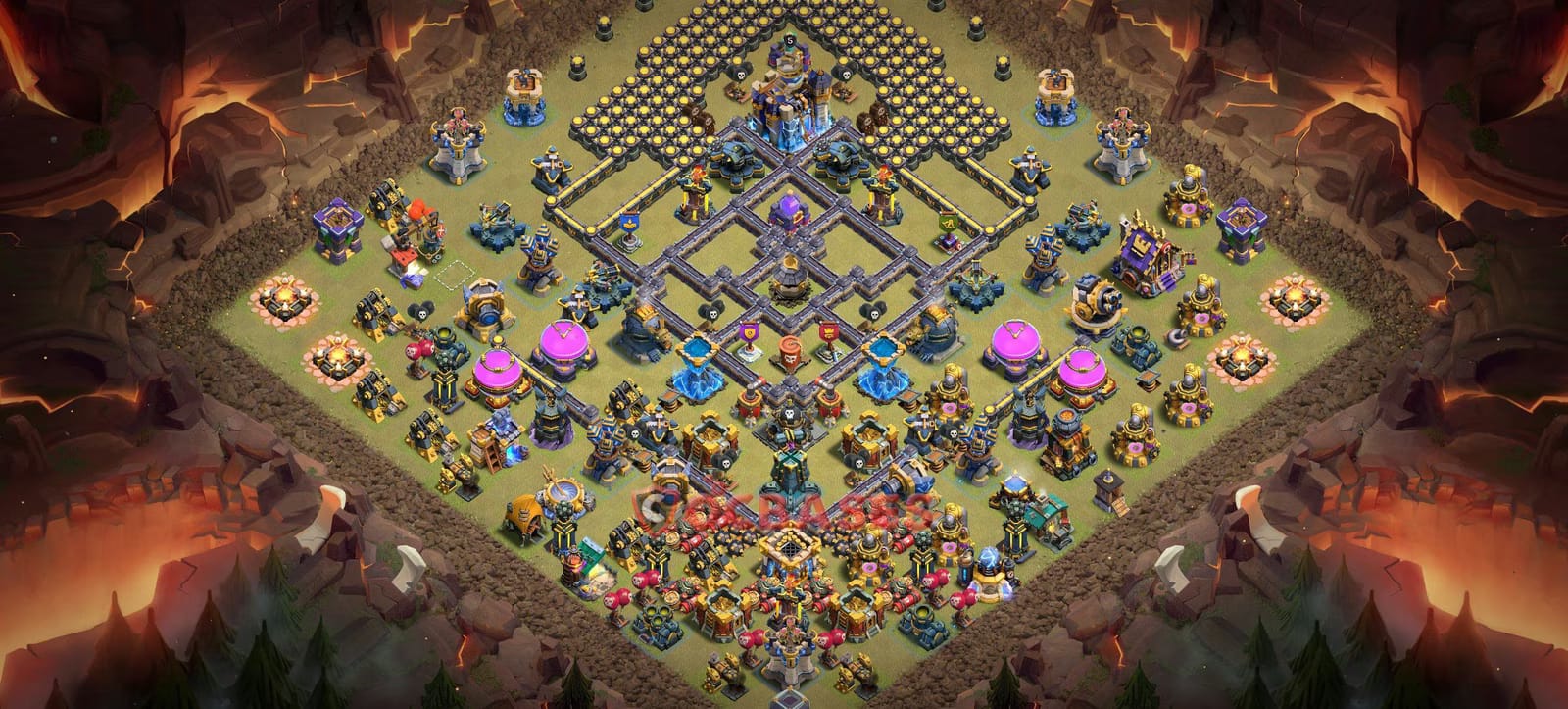 TH18 Anti 2 star Layout 17 - anti 2 stars base layout with copy link for Clash of Clans 2026