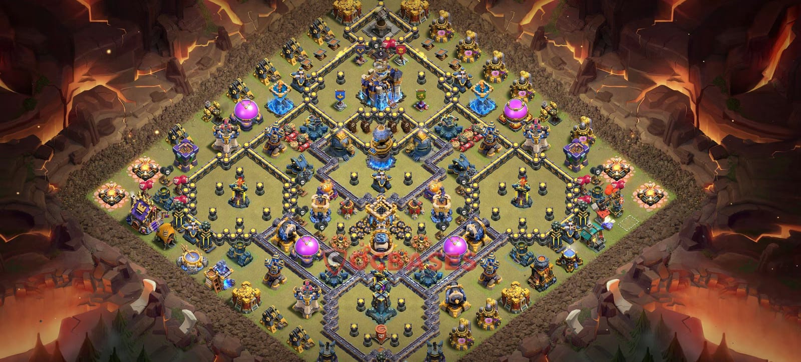 TH18 Anti 2 star Layout 22 - ring, anti 2 stars base layout with copy link for Clash of Clans 2026