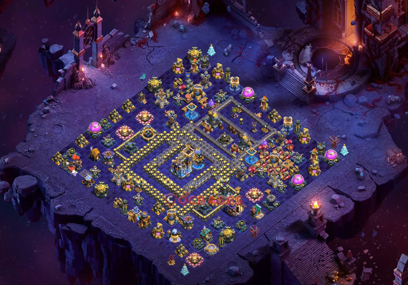 TH18 Anti 2 star Layout 35 - anti 2 stars, island base layout with copy link for Clash of Clans 2026