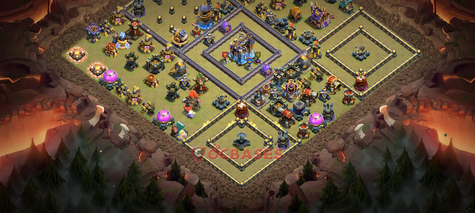 TH18 Anti 3 star Layout 12 - anti 3 stars base layout with copy link for Clash of Clans 2026