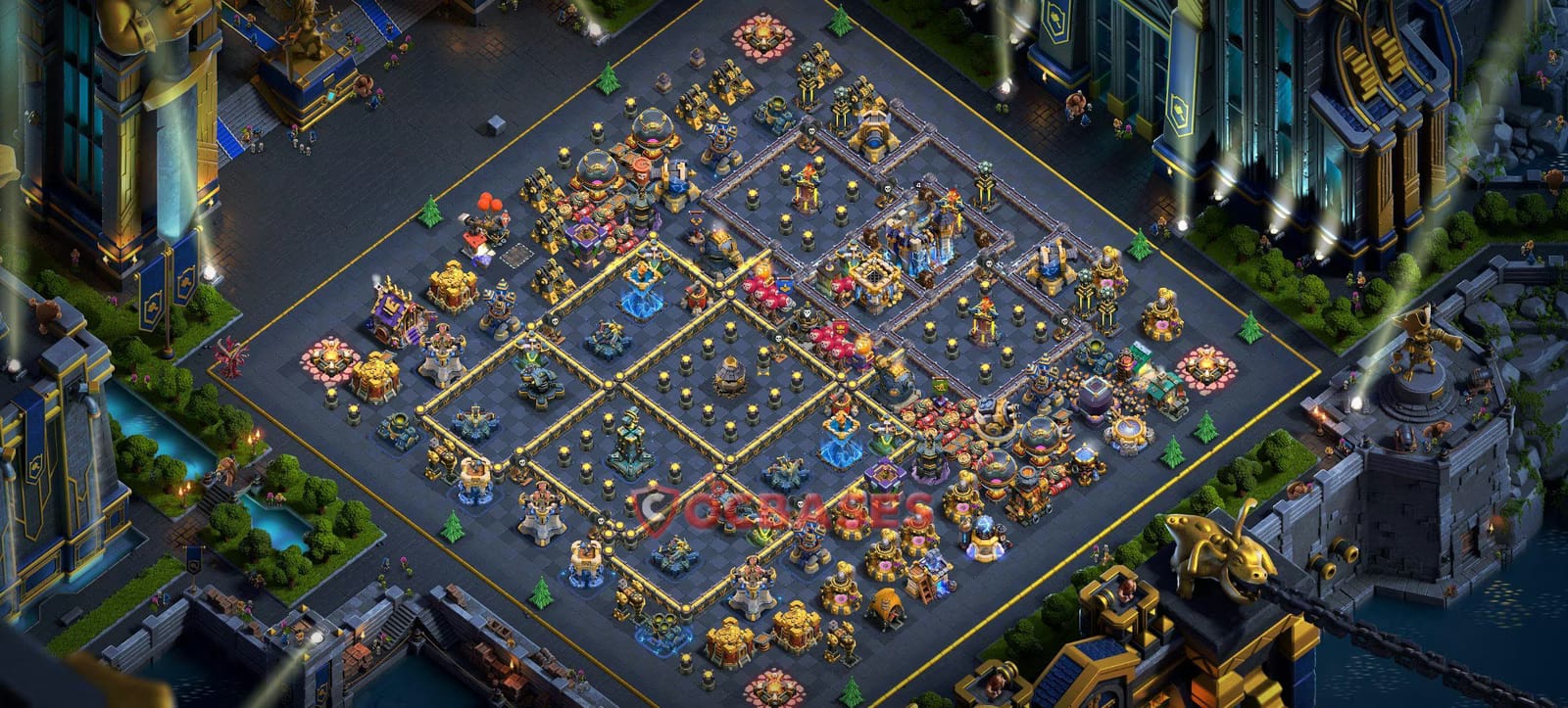 TH18 Anti 3 star Layout 14 - anti 3 stars base layout with copy link for Clash of Clans 2026
