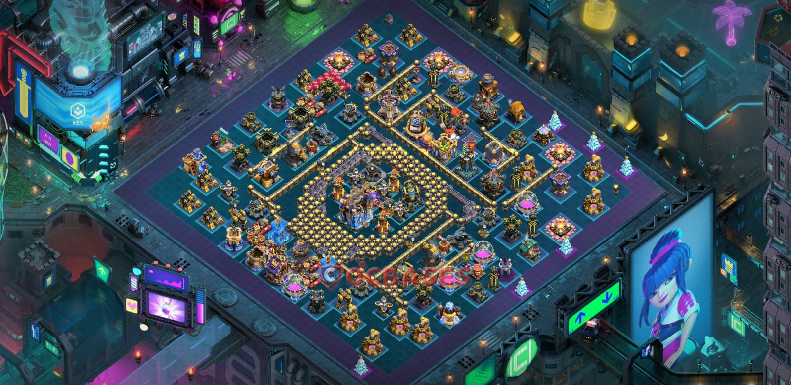 TH18 Anti 3 star Layout 32 - ring, anti 3 stars base layout with copy link for Clash of Clans 2026