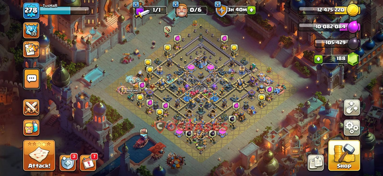 TH18 Hybrid Layout 4 - hybrid, anti 3 stars base layout with copy link for Clash of Clans 2026