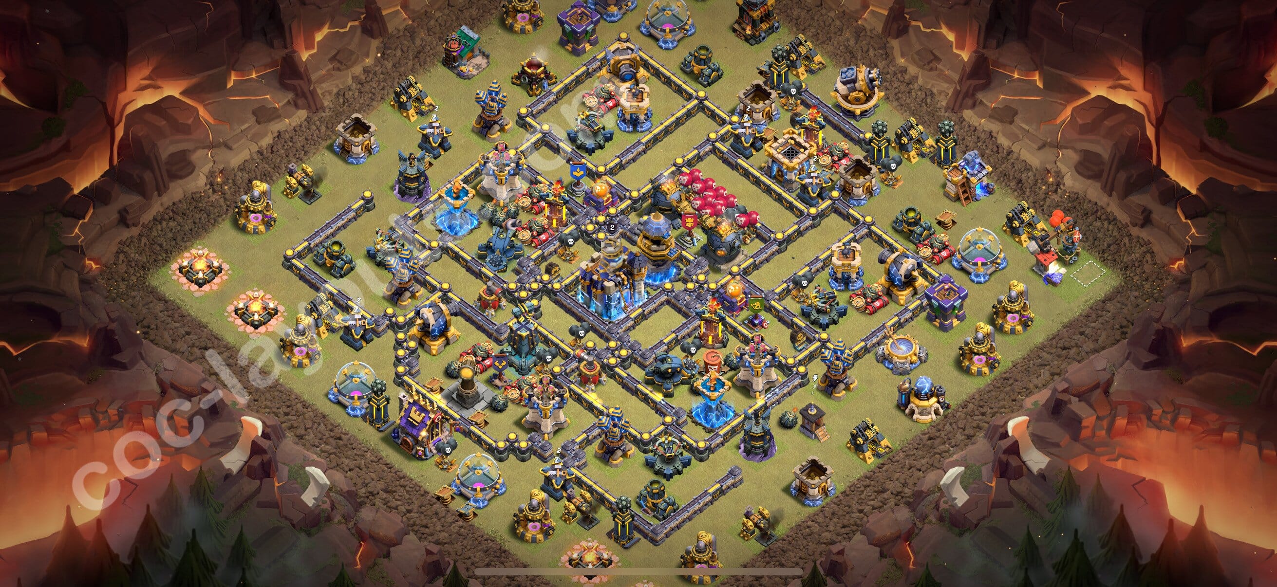 TH18 Trophy Layout 13 -  base layout with copy link for Clash of Clans 2026