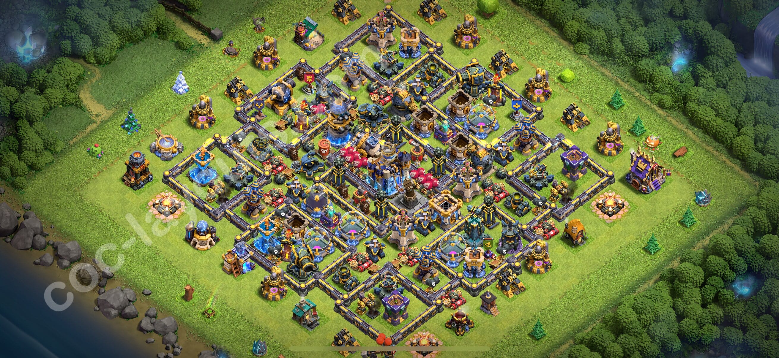 TH18 Trophy Layout 20 -  base layout with copy link for Clash of Clans 2026