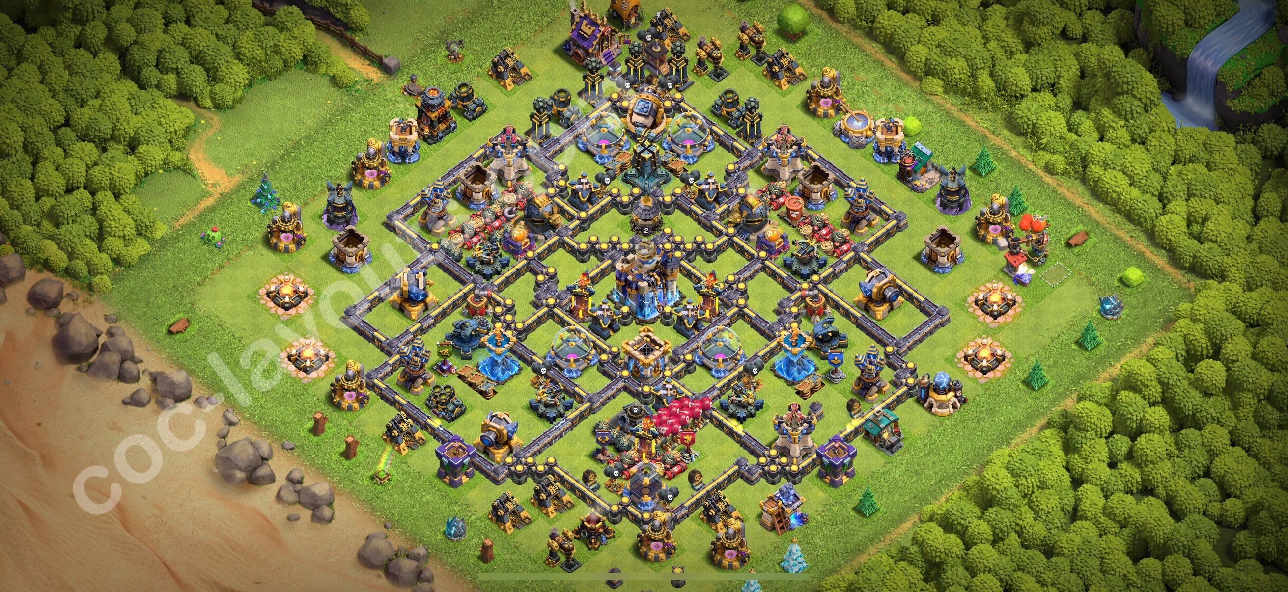 TH18 Trophy Layout 29 -  base layout with copy link for Clash of Clans 2026