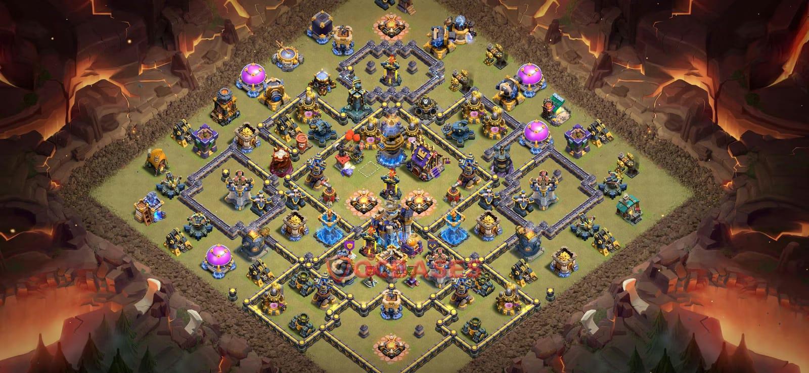TH18 War Layout 21 -  base layout with copy link for Clash of Clans 2026