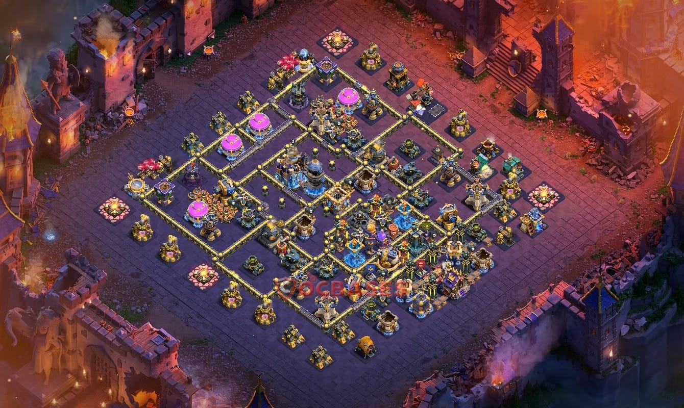 TH18 War Layout 24 -  base layout with copy link for Clash of Clans 2026