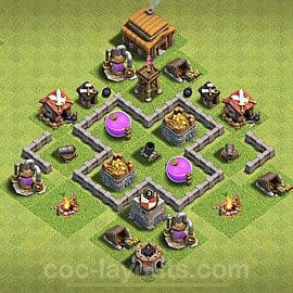 TH3 Defense Layout 3 - Defense, Beginner base layout with copy link for Clash of Clans 2026